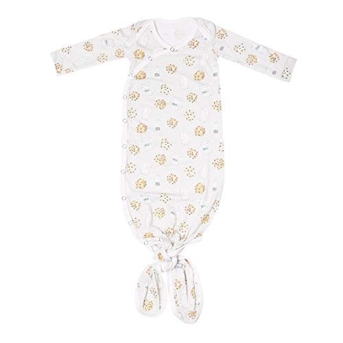 Copper Pearl Baby Gown - Knotted Newborn Sleepers for Baby Boy and Girl, Soft Stretchy Long Sleeve Infant Gowns with Bottom Tie and Hand Mittens, Perfect Hospital Coming Home Outfit (Chip)