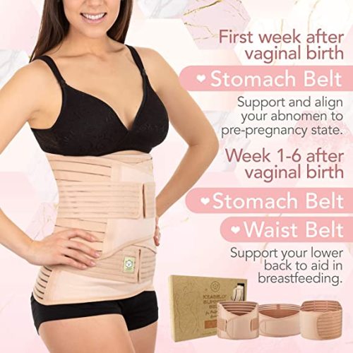 3 in 1 Postpartum Belly Support Recovery Wrap - Belly Band Belt for Postnatal, Maternity - Girdles for Women Body Shaper - Tummy Bandit Waist Shapewear - Classic Ivory - X-Large (Pack of 1)