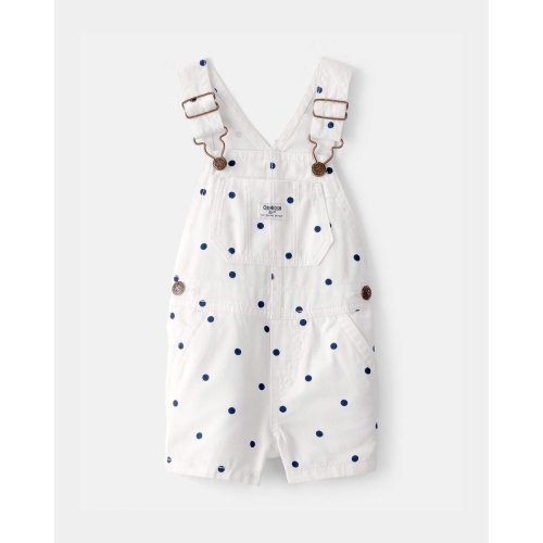 Baby Girl Polka Dot Shortall - White/Blue - OshKosh B'gosh | Carter's
