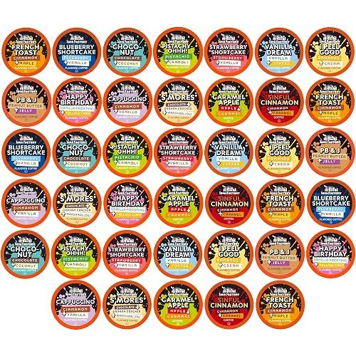 Java Factory Flavored Coffee Pods, Assorted Sampler, Variety Pack, Compatible with K Cup Brewers Including 2.0, 40 Count
