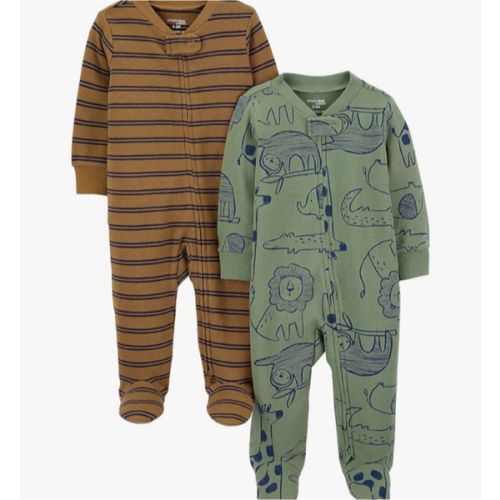 Simple Joys by Carter's Baby Boys' 2-way Zip Thermal Footed Sleep and Play, Pack of 2
