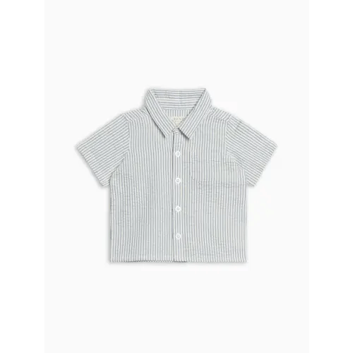 Landon Seersucker Button Down - 6-12 months