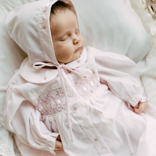 Ribbon Smocked Take Me Home Gown with Hat