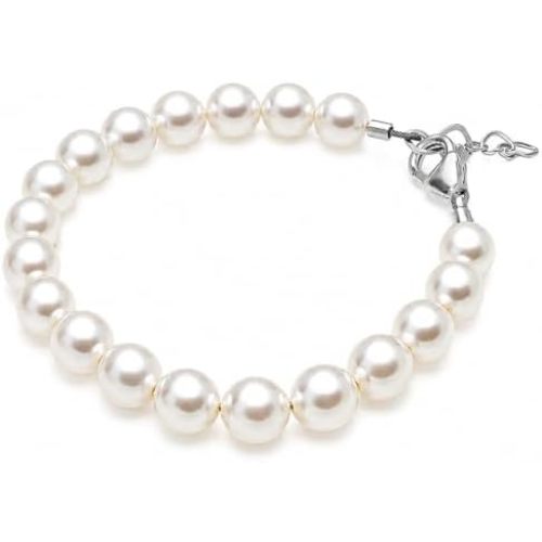 Baby Bracelets for Infant Girls, White Pearl Baby Girl Jewelry Gift