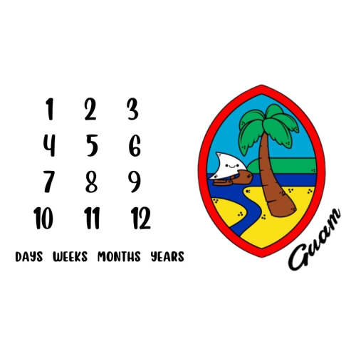 Milestone Blanket Kawaii Guam Seal