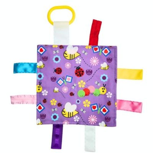 Baby Jack The Learning Lovey Garden Flower Bees and Butterflies Sensory Crinkle Tag Toy 8" x 8"