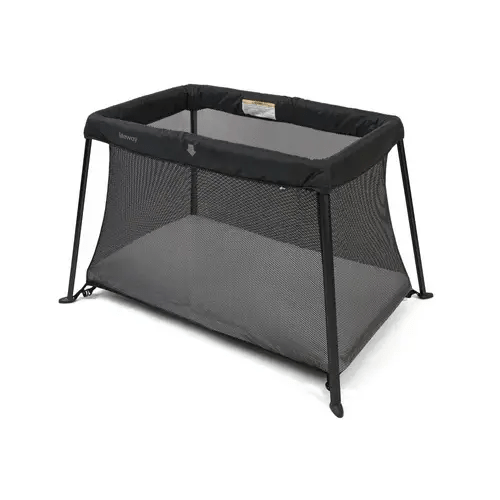 4Baby Liteway Travel Cot With Fitted Sheet Jet Black | Baby Bunting AU