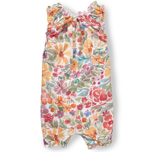 Burt's Bees Baby Girls Organic Cotton Blossom Bubble Romper