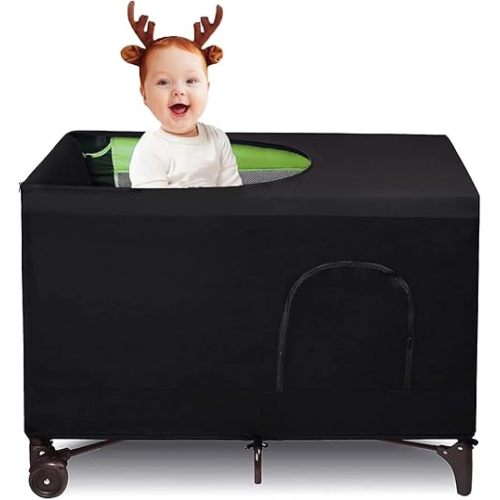 Blackout Crib Canopy Cover Travel Netting Tent Stretchy Breathable Stretch Up to 40"×30" for Indoor and Outdoor Children's Sleep Safety