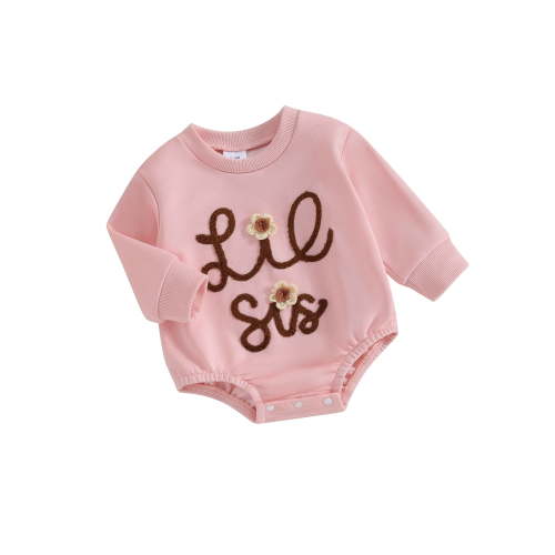 Toddler Baby Girl Fall Clothes Big Sister Little Sister Matching Outfit Long Sleeve Sweatshirt Romper Pullovers