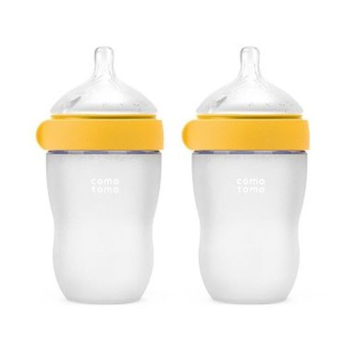 Comotomo Silicone Baby Bottles Gen 2 - Yellow - 8 fl oz/2pk