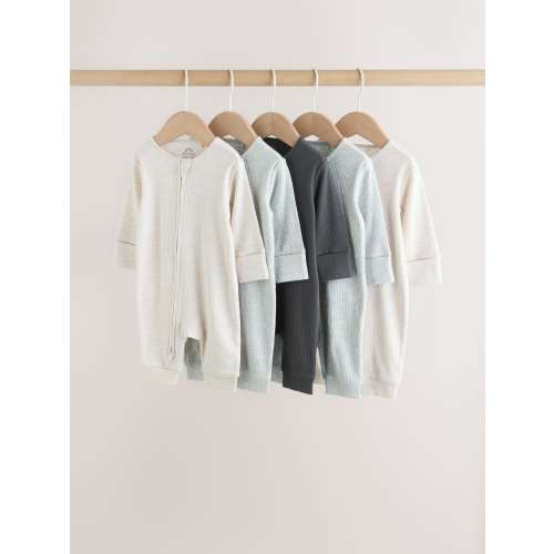 Neutral Baby Sleepsuits 5 Pack (0mths-3yrs)