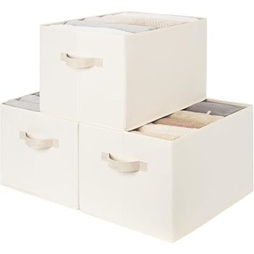 StorageWorks Closet Storage Bins, Beige (Cottlyn Fabric), Extra Large
