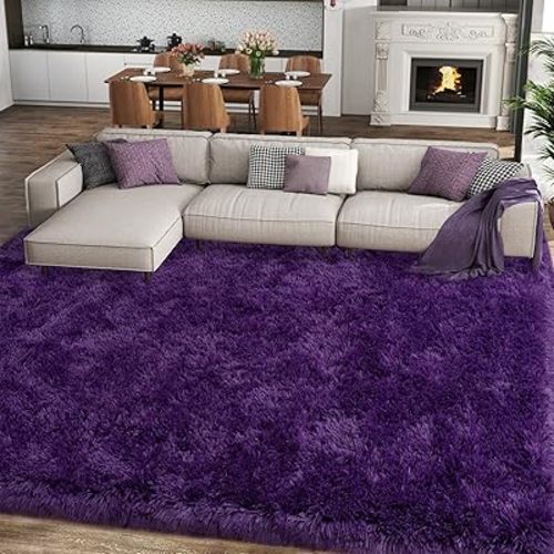 Ultra Soft Rugs for Living Room 6x9 Purple, Large Big Shag Area Rug for Bedroom Nursery, Modern Fluffy Plush Carpet for Girls Boys Kids Room Dorm Home Decor, Upgrade Non-Slip