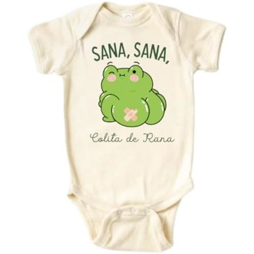 SANA, SANA, Colita de Rana Cute Baby Bodysuit, Kids & Toddler T-Shirt - Funny Outfit for Girls Boys Baby Shower Foodie Tee