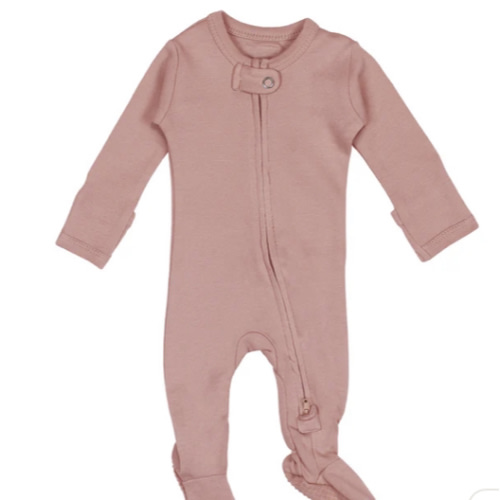 Mauve | Organic Zipper Footie – L'ovedbaby
