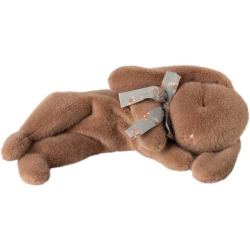 Sleeping bunny plush, Small - Soft brown