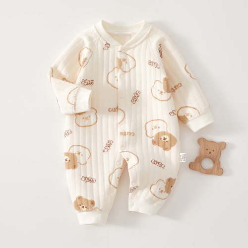ZQUUVOU Newborn Infant Coming Home Outfits Snap Closure Long Sleeve Jumpsuits Supersoft Cotton Breathable Cozy Bodysuit White D