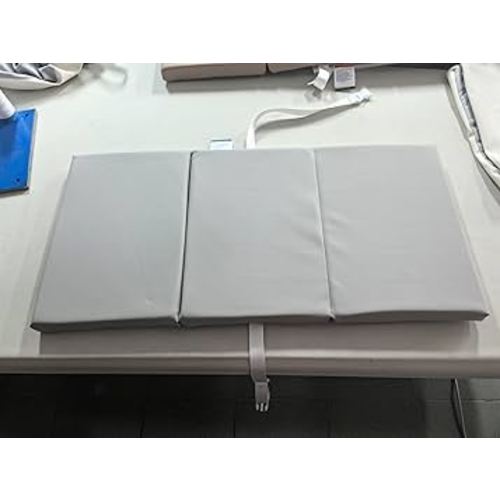 YACODAVO Foldable Baby Changing Pad with Vegan Leather Cover, Standard Side Waterproof & Wipeable Changing Pad for Toddler, Flat Foam Travel Diaper Changing Pad for Dresser and Table, Grey