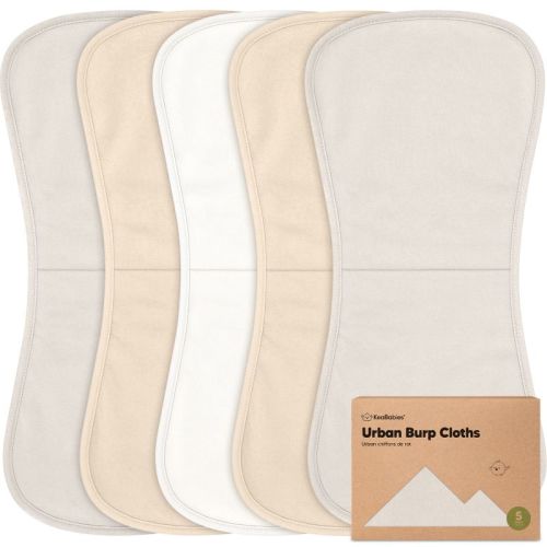 KeaBabies 5pk Urban Baby Burp Cloths, Organic Burping Cloth for Babies, Burp Rags for Baby Girls, Boys (Purest)