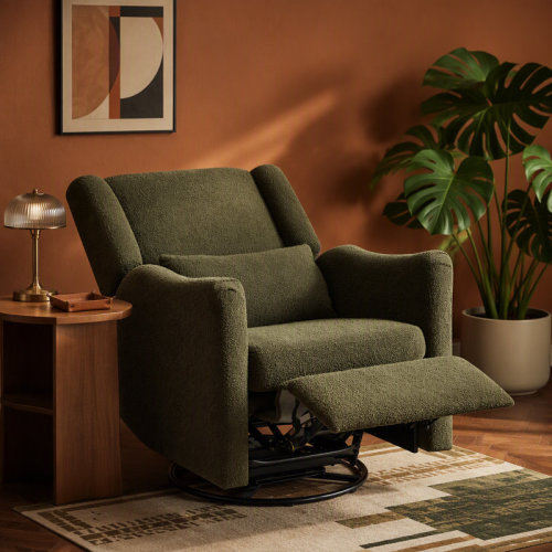 Canora Grey Comfortable Wide Wingback Swivel Rocker Recliner Chair, Ideal for Relaxation in Living Room, Bedroom or Apartment | Wayfair