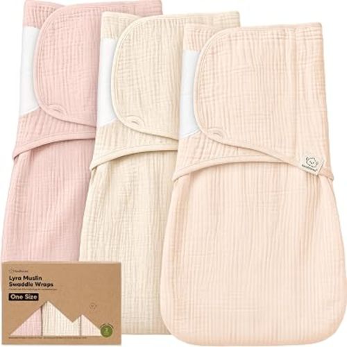 KeaBabies Muslin Baby Swaddles for Newborns, 3pk,100% Cotton (Angelic, OS)
