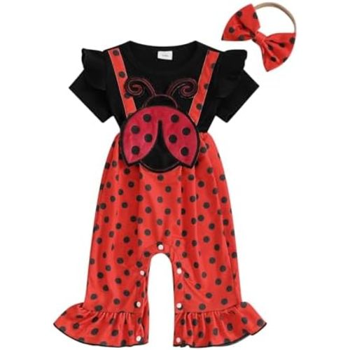Baby Girl Summer Outfit Cartoon Animals Cow Short Sleeve One-Piece Romper Jumpsuit Headband Set Newborn Clothes