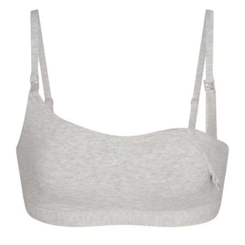 COTTON JERSEY 2-PACK MATERNITY NURSING SCOOP BRALETTE | LIGHT HEATHER GREY | SKIMS
