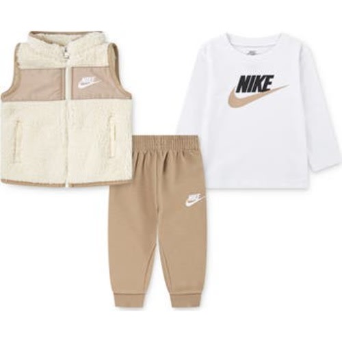 Sportswear Club Long Sleeve T-Shirt, Fleece Vest & Joggers Set, 12M
