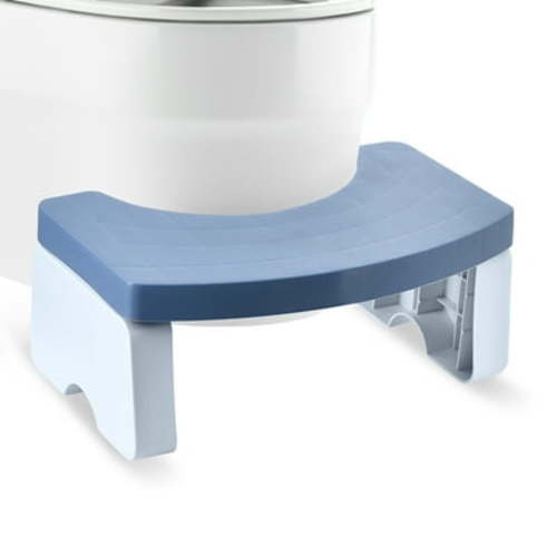 Toilet Stool, Poop Stool for Adults & Kids, 7 Inch Portable Toilet Potty Stool, Collapsible Step Stool for Bathroom Potty Support（Blue）