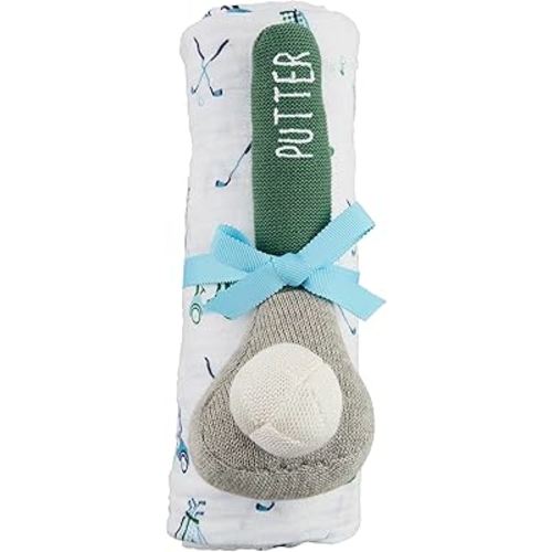 Mud Pie Children's Boy Golf Swaddle and Rattle