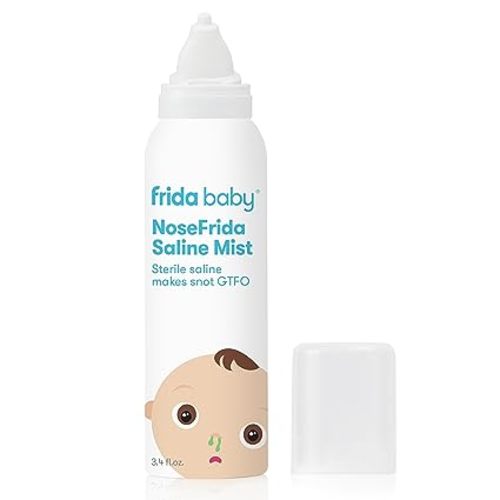 Frida Baby NoseFrida Saline Mist Spray, Baby Saline Nasal Spray Decongestant for Allergy Relief and Congestion Relief to Soften Nasal Passages, 3.4 fl.oz.