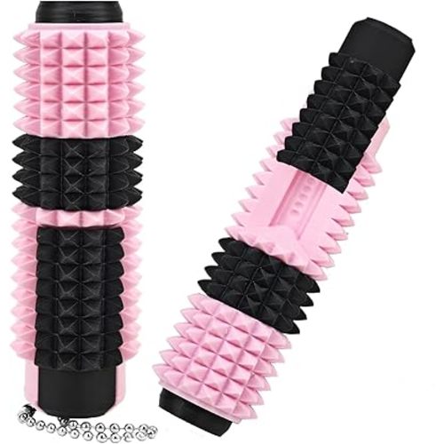 Little Ouchies Spiky Sensory Fidget Toy for Adults – Pain Stim Tool with Clicker, Spinner, Slider, Roller & Spiky Grip | 5 in 1 Stress & Anxiety Relief, Portable Keychain(Black & Pink)