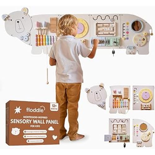 Sensory Wall Panel for Kids – Toddler Learning Activity Center - Emotional Development & Fine Motor Skills – Toddler Learning Activity Center- Busy board Montessori toys