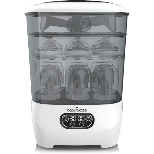 Baby Brezza Bottle Sterilizer and Dryer Advanced – 33% Faster - Largest Capacity Steam Sanitizer - Universal Sterilization Machine for All Bottles + Baby Product Parts - HEPA Air Filter