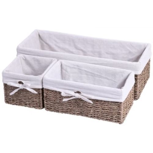 Seagrass Small Shelf Storage Basket with White Lining
