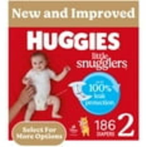 Huggies Little Snugglers Baby Diapers, Size 2 (12-18 lbs), 186 Ct (Select for More)