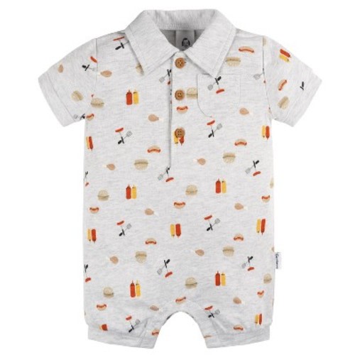 Gerber Baby & Toddler Boys' Collared Romper - Barbeque - 3-6 Months