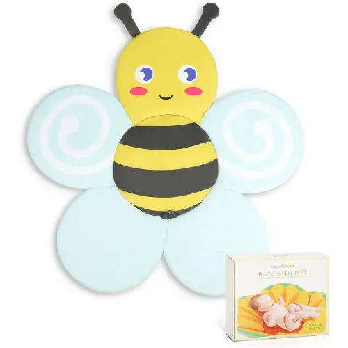 Baby Bath Seat for Infant Bathtub Sink, Non-Slip Flower Bathtub for Infants 0-6 Months, Soft Baby Sink Bath Cushion for Babies Bath Time, Newborns Bath Essentials Must Haves-Bee