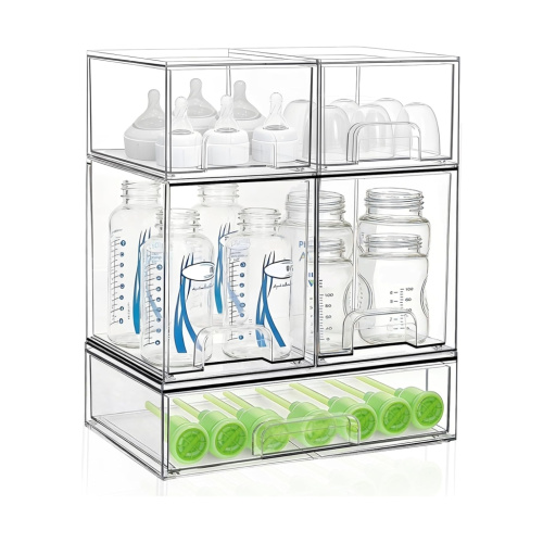 Bottle Storage Organizer Baby: Acrylic Stackable Storage Drawers