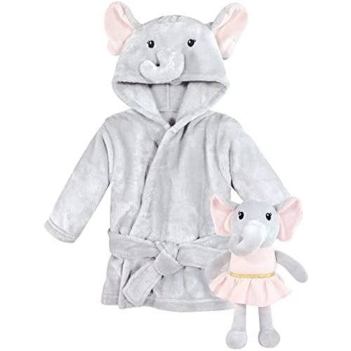 Hudson Baby unisex-baby Plush Bathrobe and Toy Set