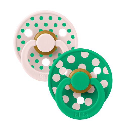 BIBS STUDIO Pacifiers 2 Pack Polka | Petal/Cactus | Latex – Bibsworld store US