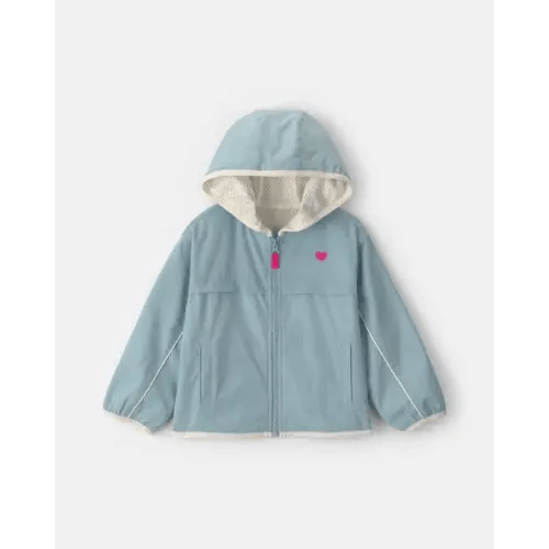 Toddler Girl Heart Zip-Up Hoodie - Blue | Carter's