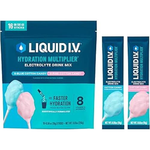 Liquid I.V.® Hydration Multiplier - Cotton Candy | Electrolyte Powder Drink Mix | 1 Pack (16 Servings)
