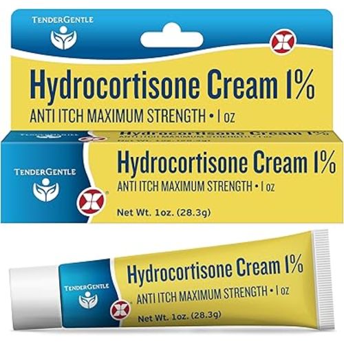 1% Hydrocortisone Cream Maximum Strength - 1 oz of Anti Itch Cream for Itching and Rashes - for Eczema, Poison Plants, Insect Bites, and More