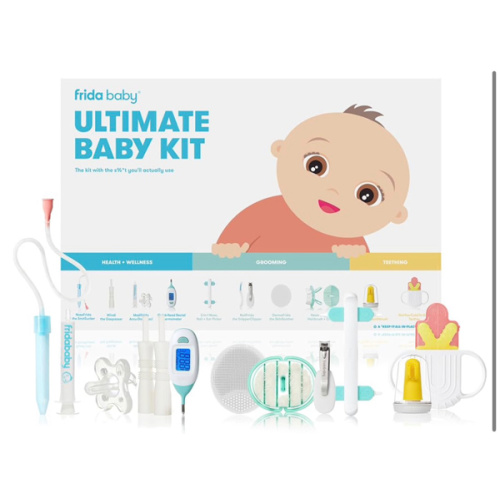 Amazon.com: Frida Baby Ultimate Baby Kit, 10 Piece Newborn & Infant Essentials Gift Set | Includes Wellness Sick Day, Gas Relief, Grooming Tools & Teething Toys for New Baby Shower Gift