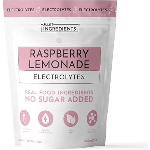 Raspberry Lemonade Electrolytes – 30‑Serving Hydration Drink Mix with Coconut Water, Essential Minerals & Real Flavors – Sweetened with Monk Fruit & Stevia – No Artificial Ingredients