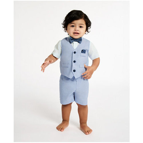 Baby Boys' Short-Sleeve Shirt, Vest and Shorts, 3-Piece Set