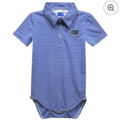 Florida Gators Vive La Fete Infant Polo Pencil Stripe Bodysuit - Royal