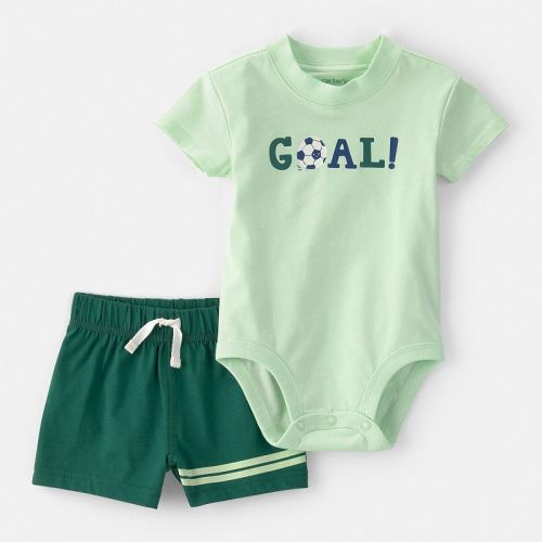 Baby Boy Carter's 2-Piece Soccer Goal Short Sleeve Bodysuit & Shorts Set